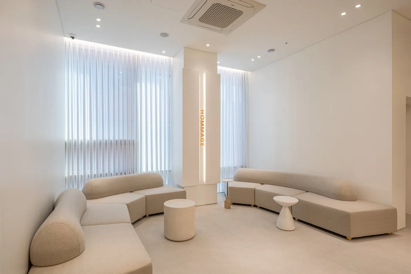 Quiet waiting lounge with soft sofas
